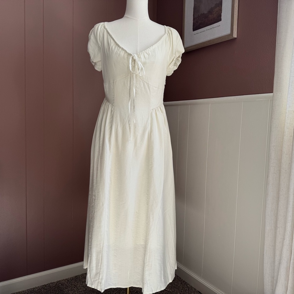 NWT Simple Retro Beige Cottagecore Maxi Dress